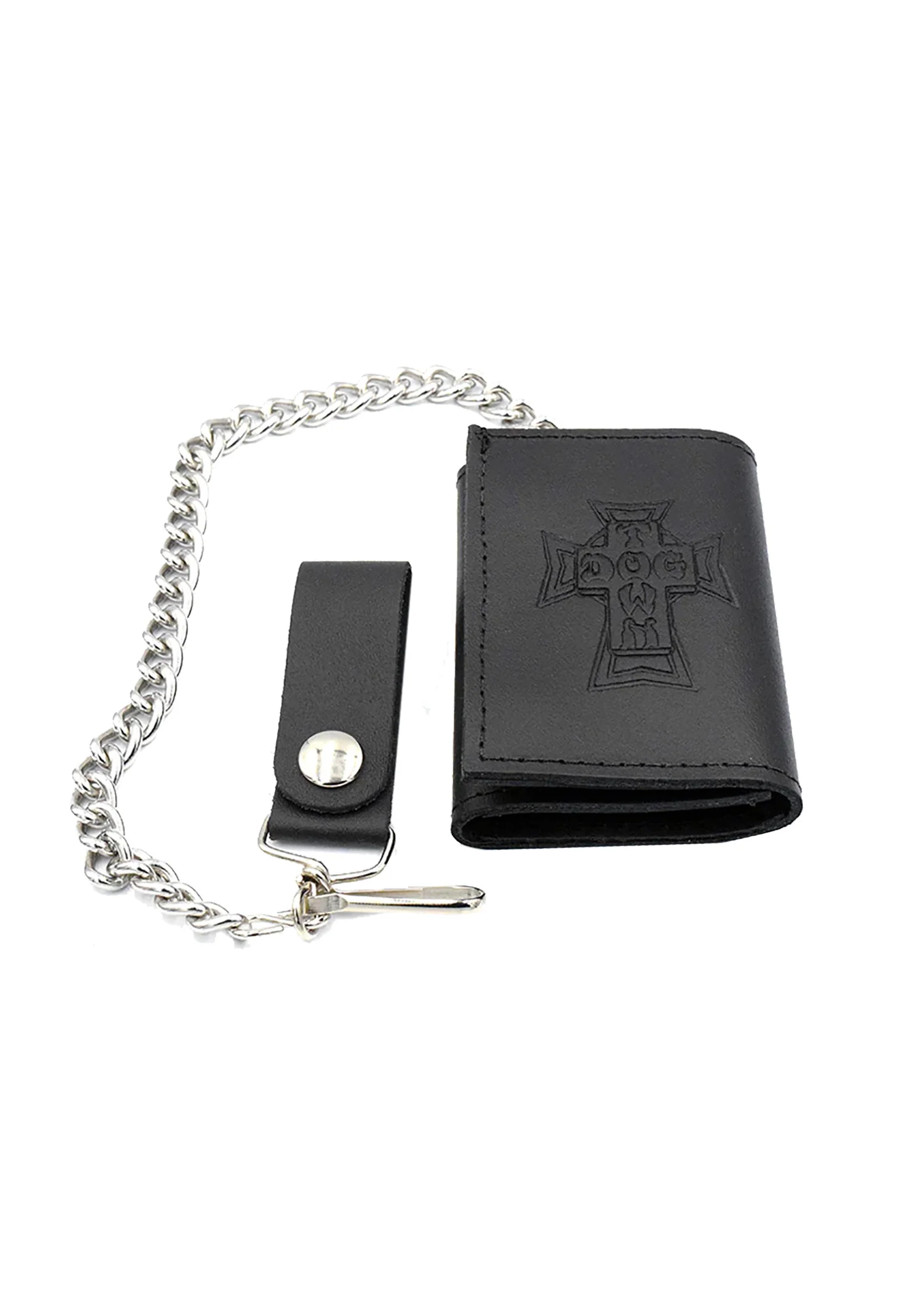 Vintage Cross Small Leather Trifold Chain Wallet