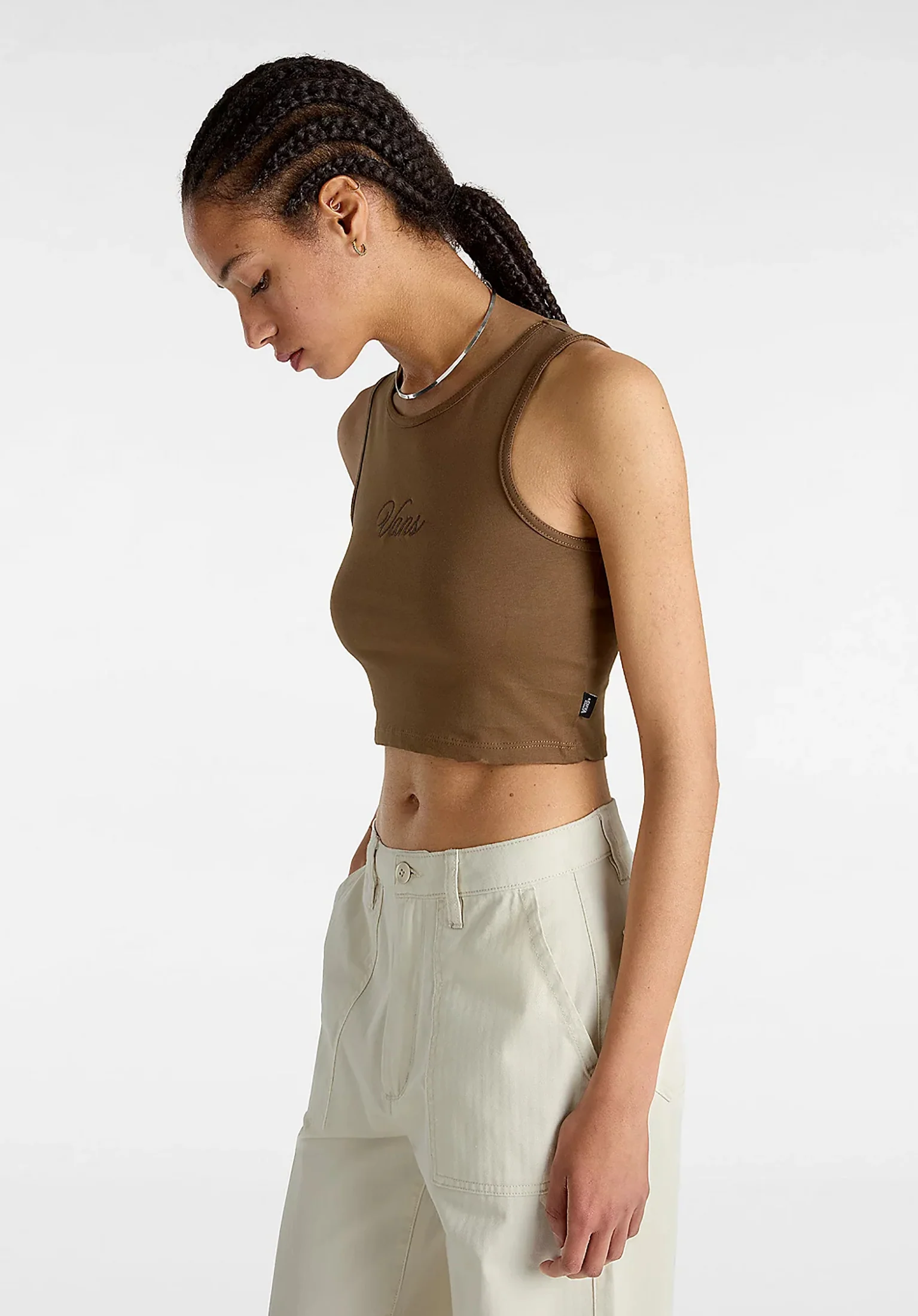 Small Staple Fitted Crop Tank - Image 2